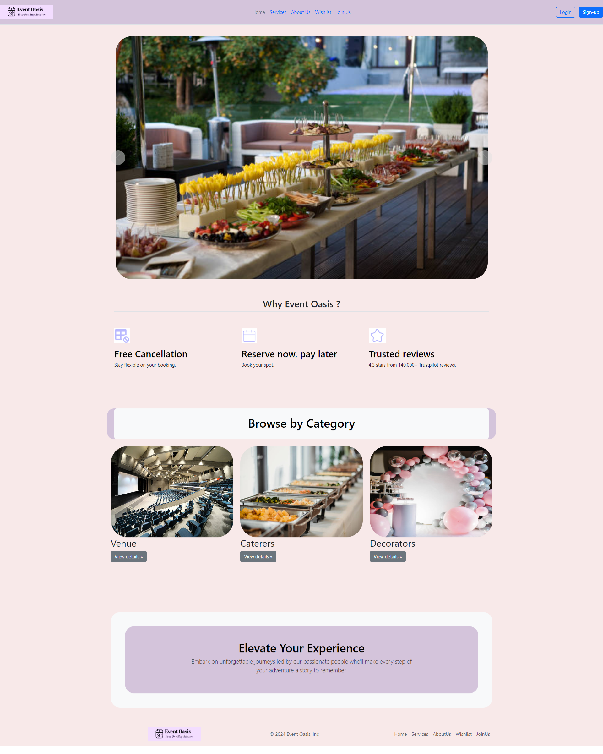 Image of a Event management website